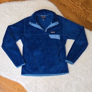 Patagonia Blue Quarter Button Pull Over Jacket, Womens Small, Great Condition